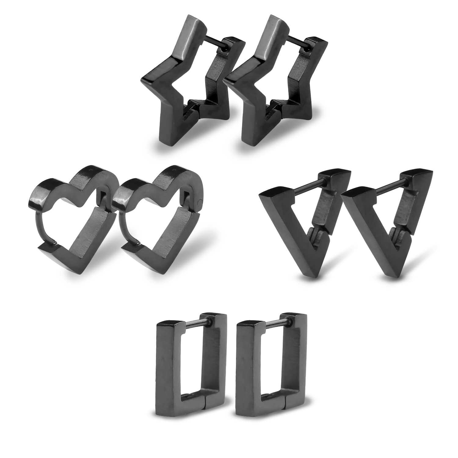 5PCS Punk Earring Hoops - Drop Dangle Earrings for Women & Men - Gothic Punk Jewelry Accessories - Perfect for Concerts, Parties and Alternative Fashion