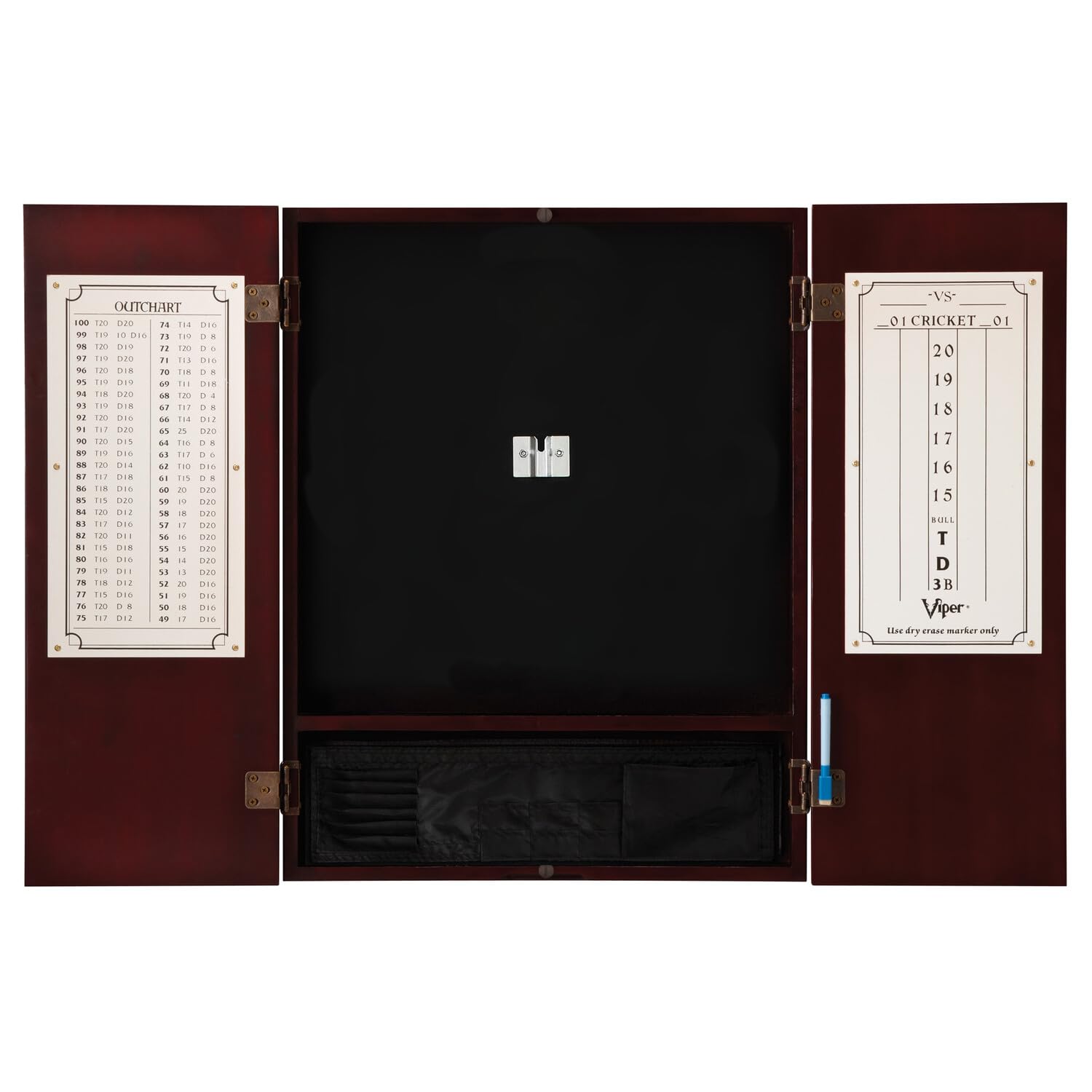 Viper Metropolitan Solid Wood Sisal/Bristle Steel Tip Dartboard Cabinet - Mahogany Finish (Cabinet Only, No Dartboard Included) | Perfect for Game Rooms, Bars & Man Caves