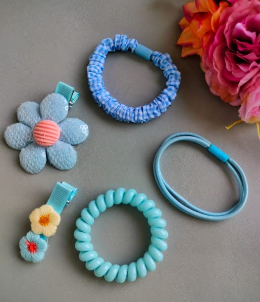 RedChimes Spiral Hair Ties for Baby Girls - Soft Rubber Band Hair Bows & Clips (Style-2) - Perfect for Daily Wear, Parties & Photo Shoots