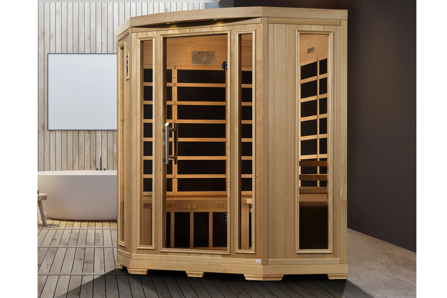 Pro 6 Rebecca 3-Person Corner Far Infrared Sauna with Near Zero EMF (2025 Model) - Perfect for Home Relaxation & Detox Therapy