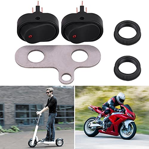 12V Motorcycle LED Headlight On/Off Switch with Red Indicator - C Type Headlamp Switch for Scooters & Bikes - Durable Waterproof Design for Night Riding & Off-Road Adventures