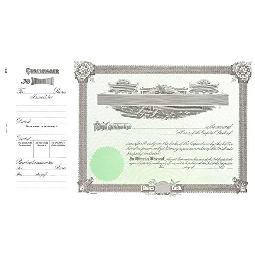 Goes 1 Corporate Stock Certificate - Pack of 100 | Official Business Documents for Company Records, Shareholder Meetings & Legal Compliance