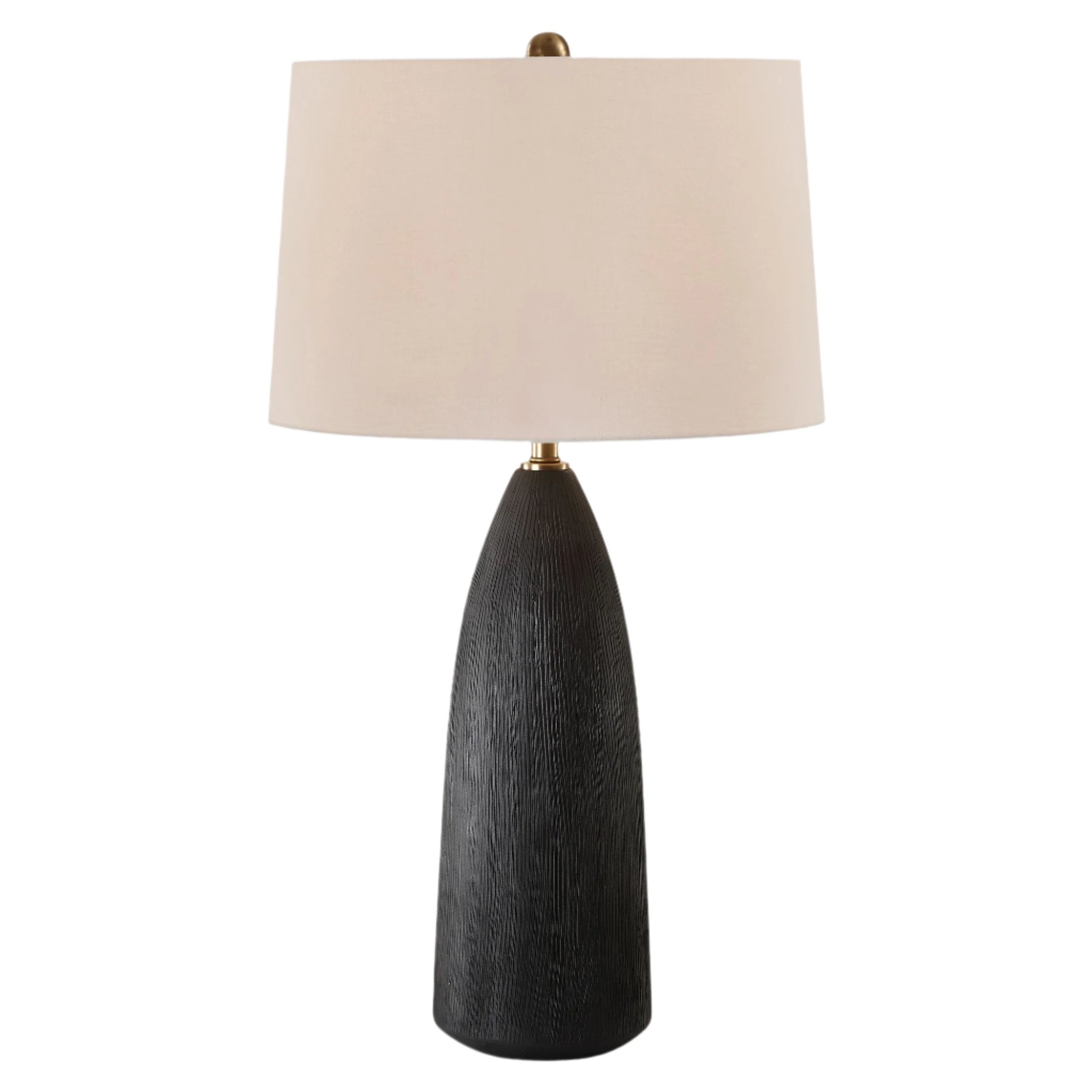 Modern Black Table Lamp - Adjustable LED Desk Light for Home Office, Bedroom & Living Room - Stylish Nightstand Lamp with USB Port for Reading & Working