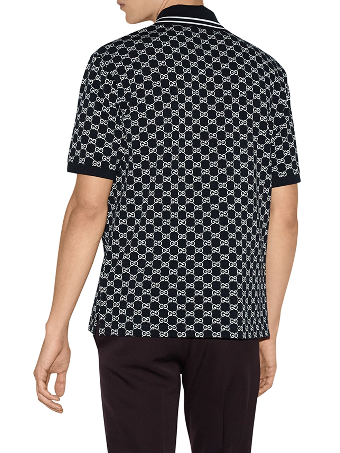 GG Jacquard Cotton Piqué Polo Shirt for Men - Breathable & Stylish Casual Wear for Golf, Office & Everyday Outfits