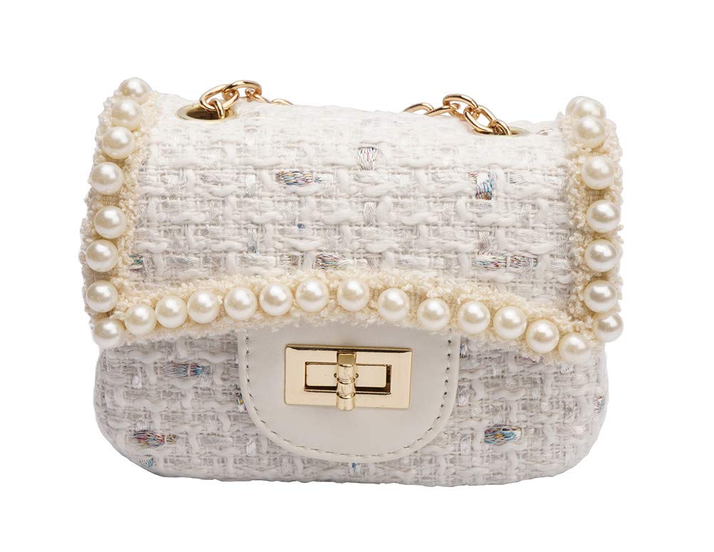 Little Girls Crossbody Purses - Cute Mini Princess Handbags for Toddlers & Kids | Shoulder Messenger Bag Toy Gift (White) | Perfect for Birthday Parties, Dress-Up Play & Everyday Use