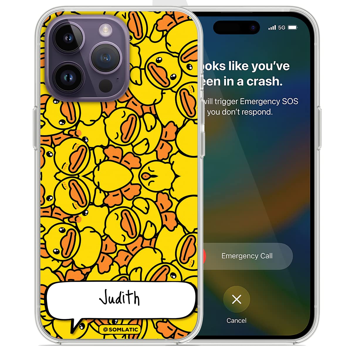 Custom Rubber Duck Phone Case - Funny Cute Duck Design Protective Cover for iPhone 16/15/14/13/12/11/XR/X/XS/8/7/Plus/Mini/Pro/Max - Perfect Gift for Men Women Kids - Great for Bath Time, Pool Parties & Summer Fun