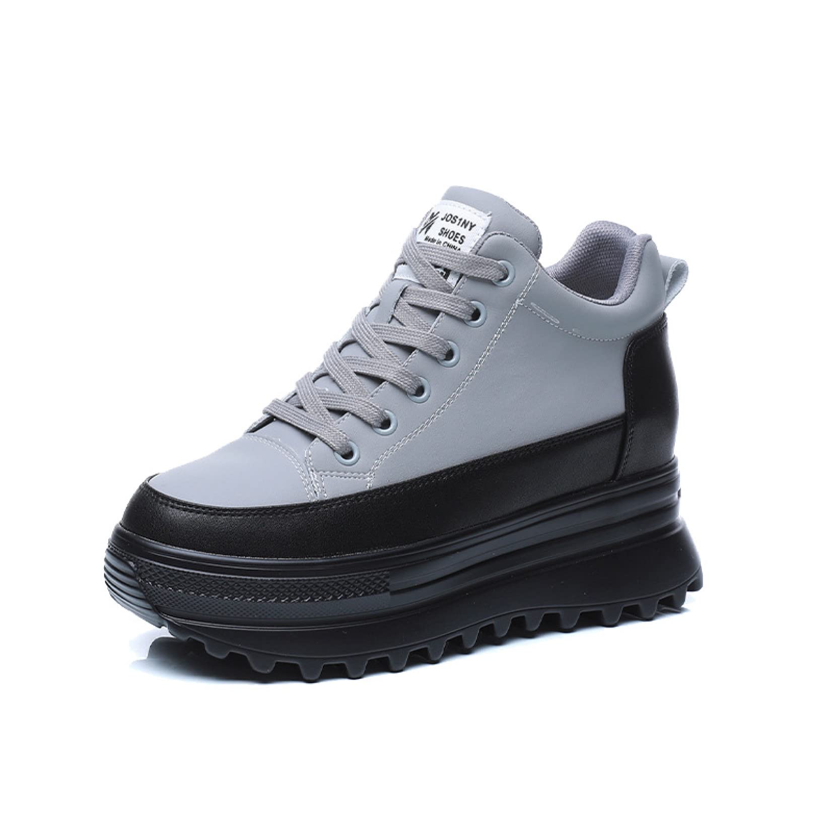 Hoxekle Women's Platform Wedge Sneakers - Colorblock Lace Up Shoes with Anti-Slip Sole for Comfort & Height Boost | Perfect for Casual Wear, Work & Everyday Fashion
