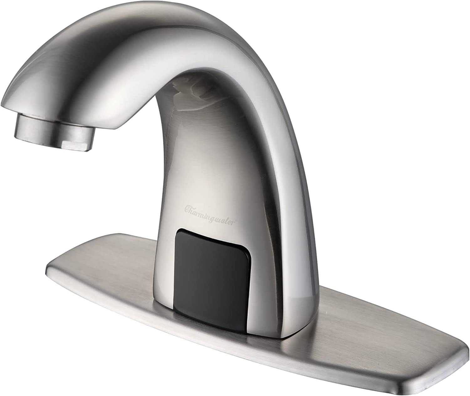 Automatic Sensor Touchless Bathroom Sink Faucet - Motion Activated Brushed Nickel Faucet with Hole Cover Plate - Ideal for Modern Homes, Public Restrooms & Water Conservation