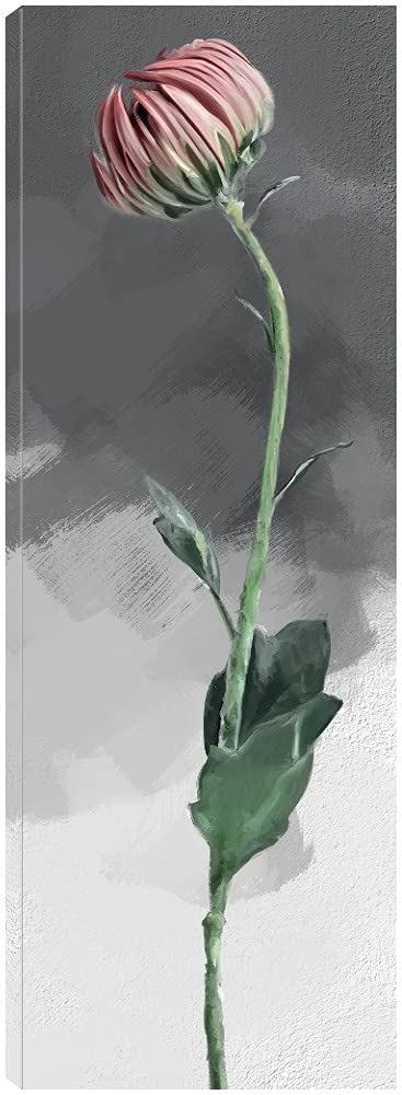 Simple Stem II Canvas Wall Art - Modern Floral Painting for Home Decor - Ready to Hang 18x50 Inches - Perfect for Living Room, Bedroom, Office & More - Handmade by Artist Studio Arts