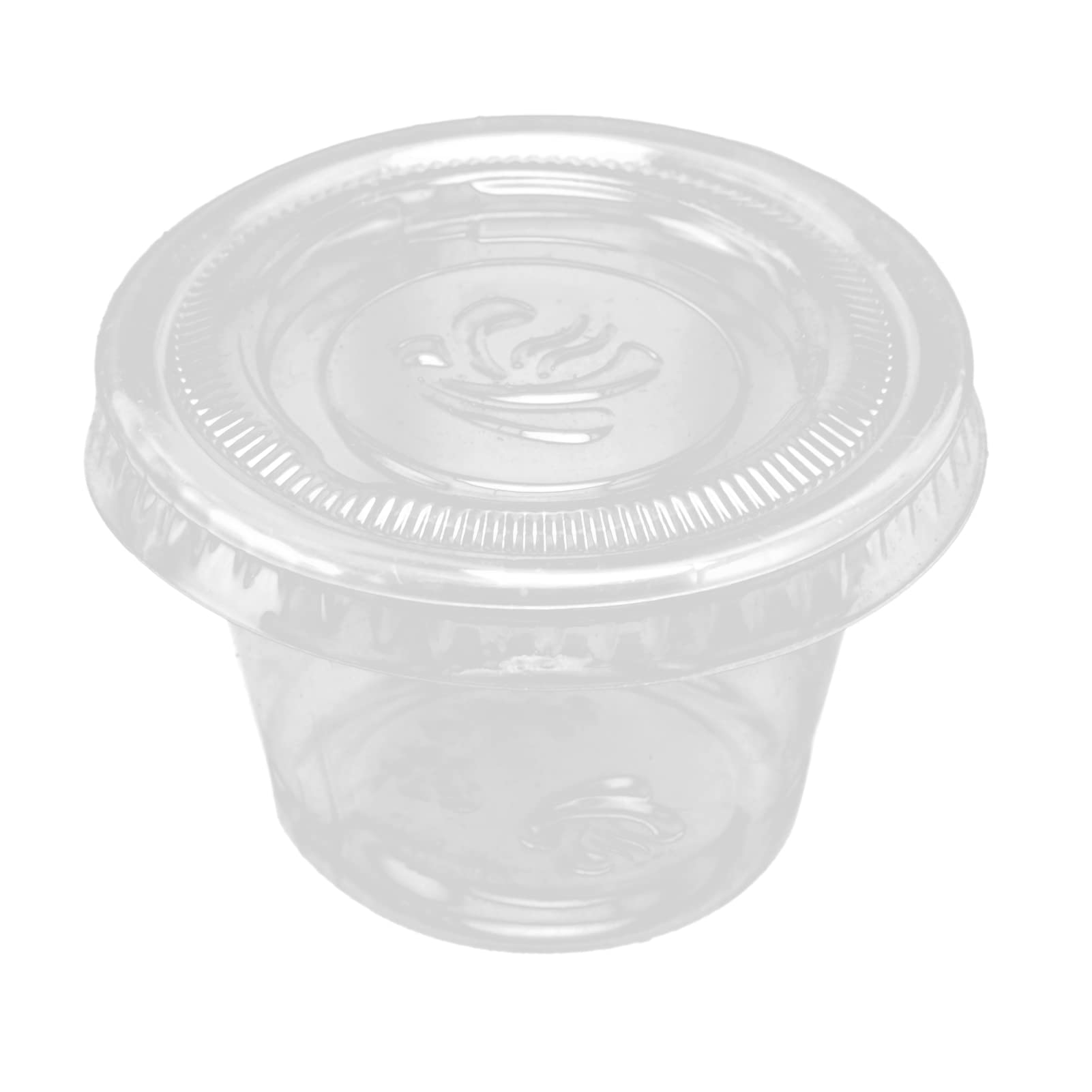 100-Pack 1 oz Clear Plastic Portion Cups with Lids - Disposable Jello Shot & Condiment Containers for Sauce, Pudding, Dipping - Perfect for Parties, Catering, Restaurants & Home Use