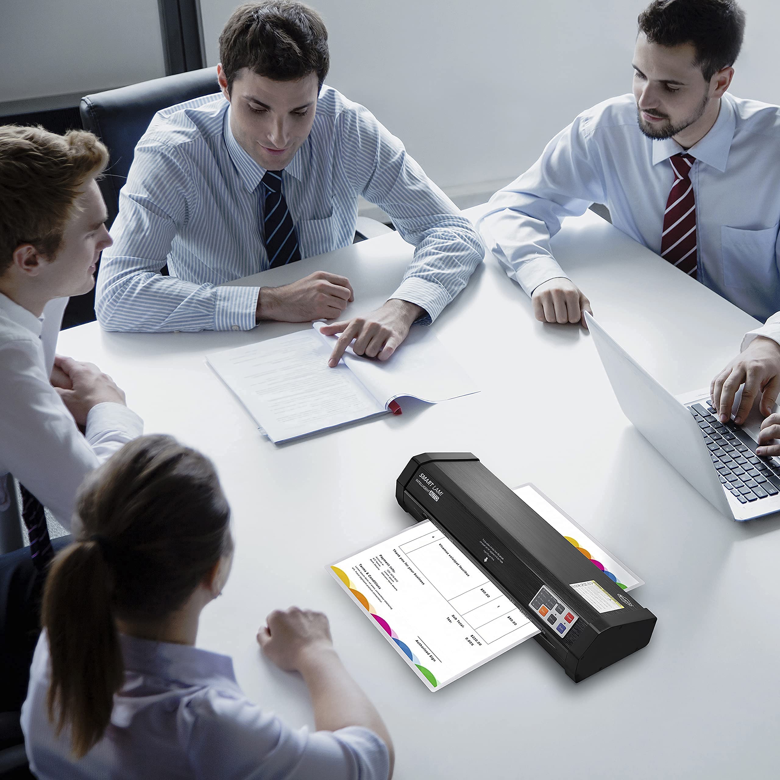 SINCHI Auto Sense 13-inch Thermal Laminator Machine - 3-10 mil Lamination, 50-Second Warm Up, 40 Inches/Minute, Jam-Free Heavy Duty Design - Perfect for Office, School, Home & Craft Projects (11x17 Inches)