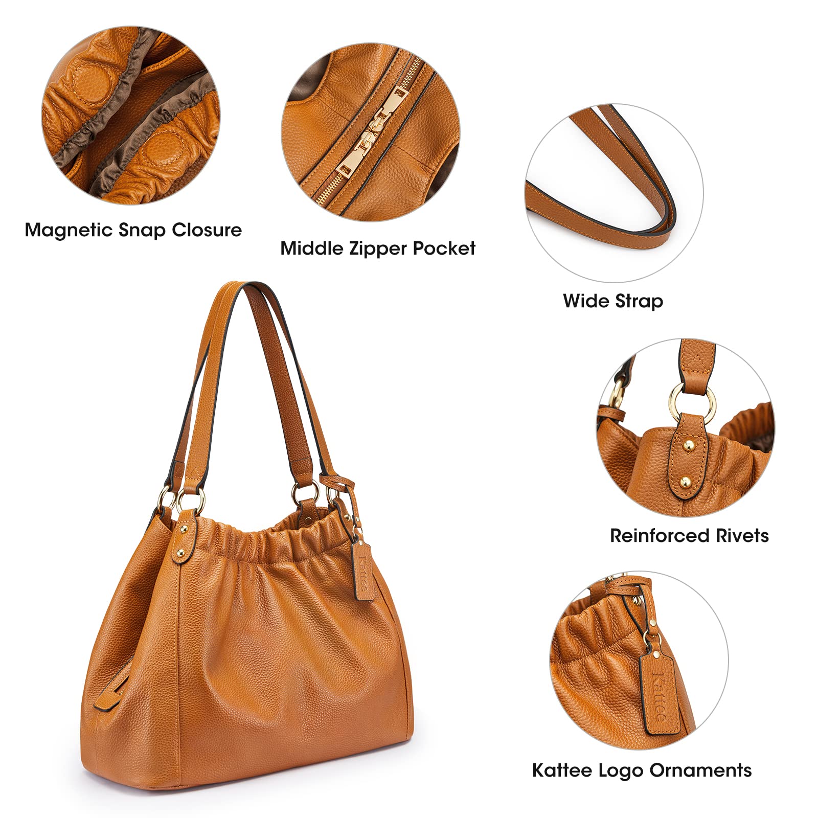 Genuine Leather Purses for Women - Soft Hobo Shoulder Bags & Totes - Stylish Handbags for Work, Travel & Everyday Use
