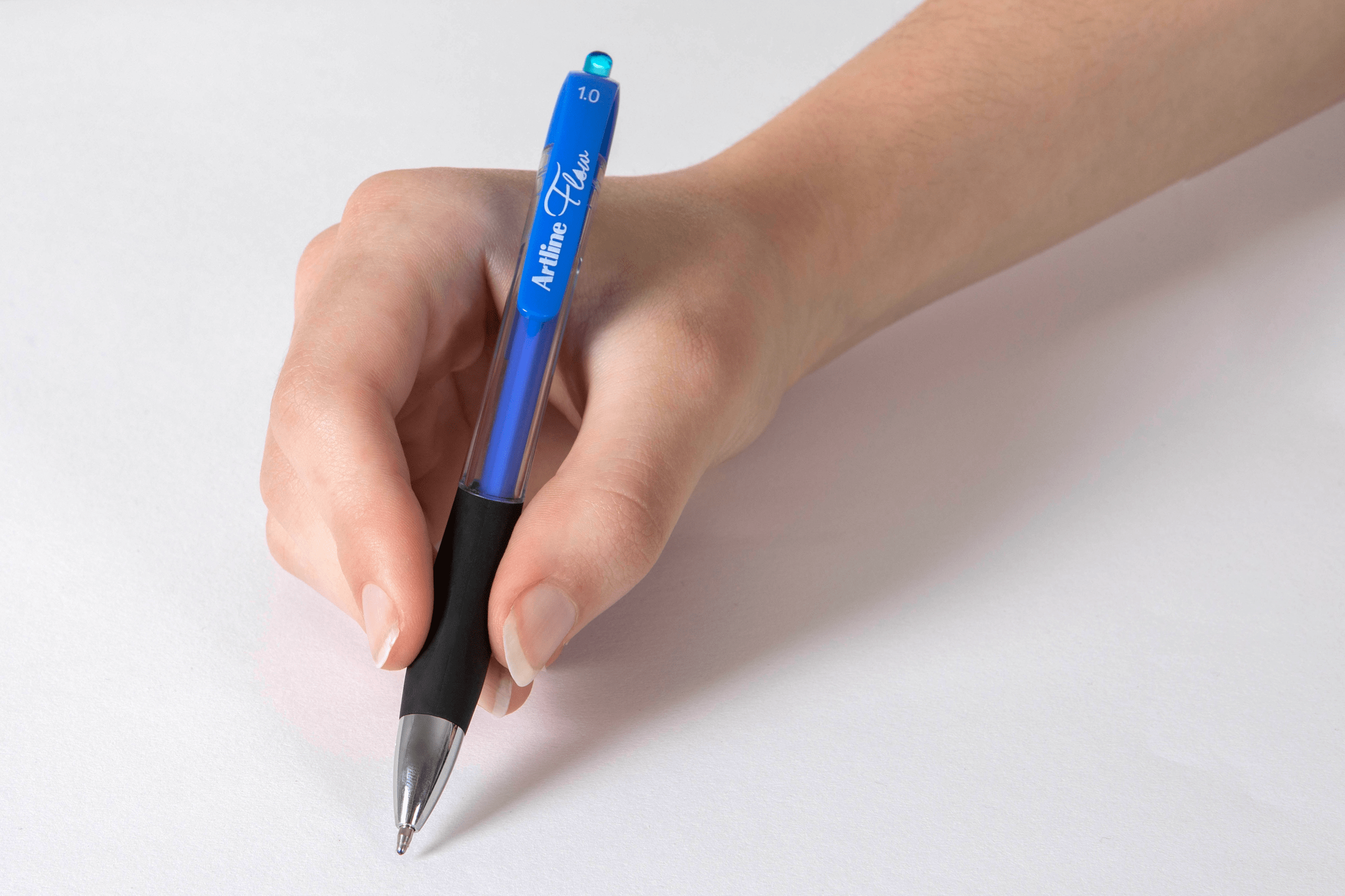 Artline Flow Retractable Ballpoint Pens - 12 Pack Blue Ink Pens for Smooth Writing | Perfect for Office, School & Home Use