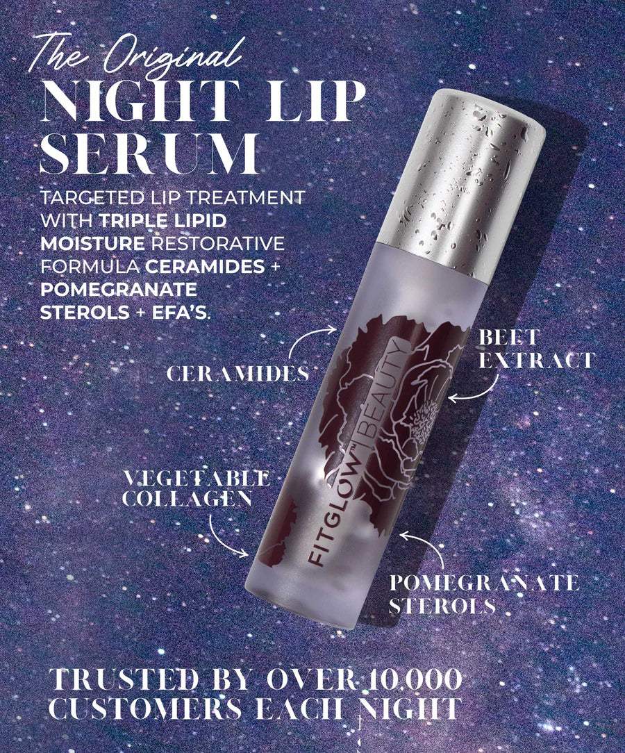Fitglow Beauty Night Lip Serum DUO - Hydrating & Plumping Lip Treatment for Dry Lips | Overnight Repair & Moisturizing Lip Care | Perfect for Nighttime Use & Daily Lip Care Routine