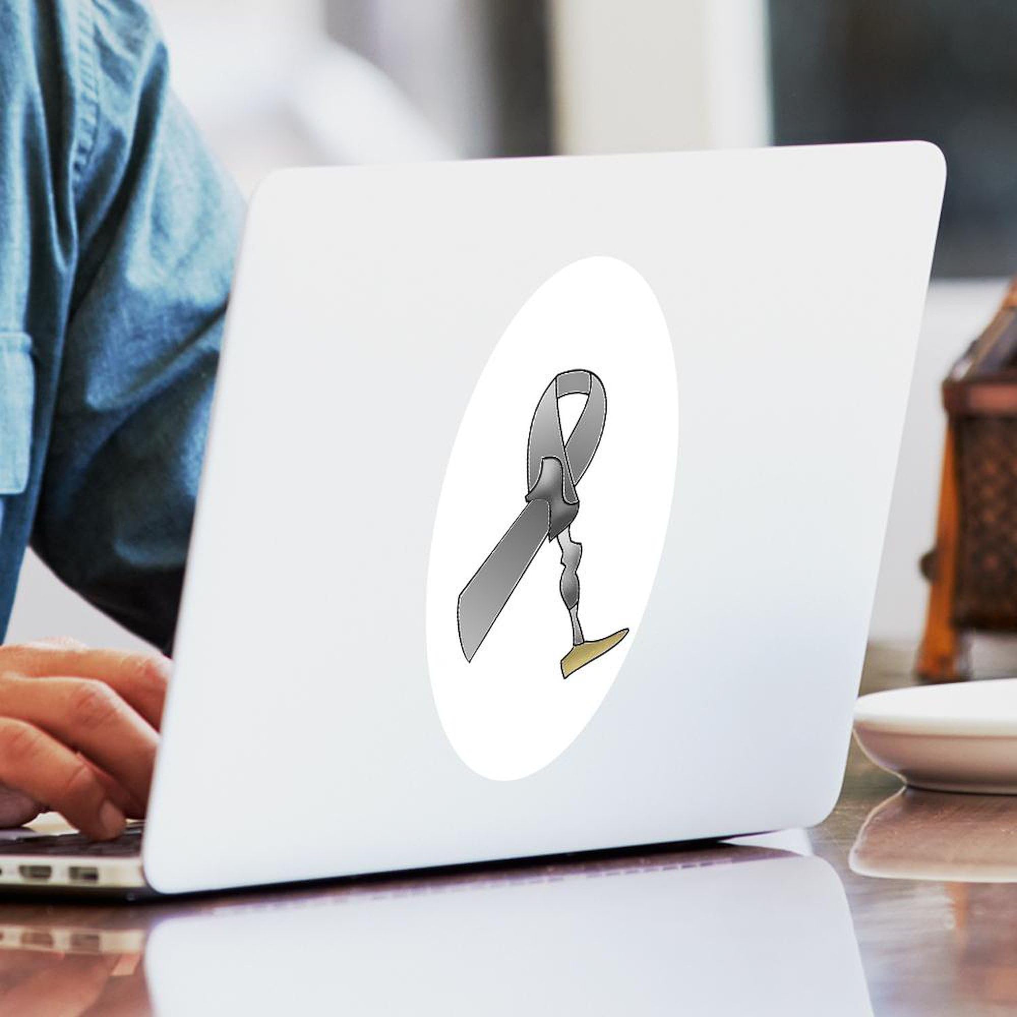 Amputee Ribbon Car Bumper Sticker - Support Awareness Decal