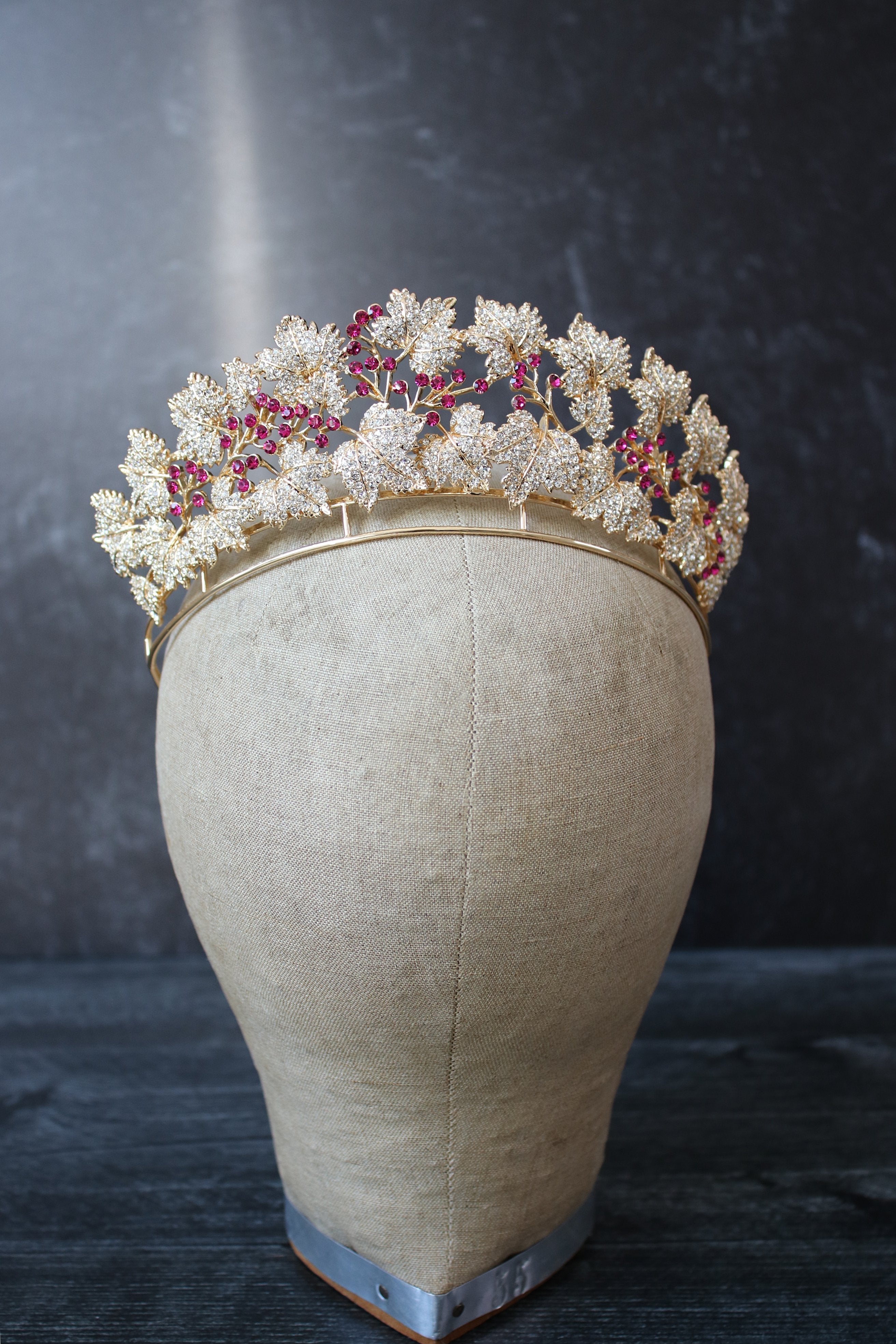 PRINCESS MARY Danish Ruby Bridal Tiara - Elegant Wedding Crown for Brides, Royal-Inspired Headpiece for Special Occasions