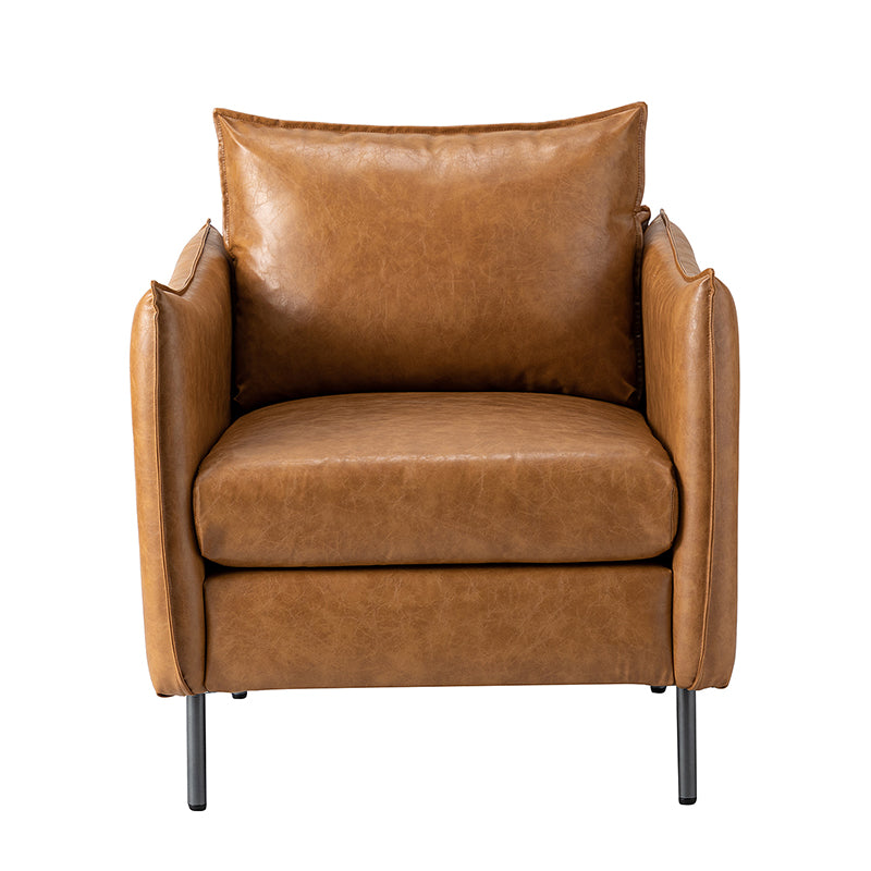Felix Faux Leather Armchair - Modern PU Leather Accent Chair for Living Room, Office & Lounge - Comfortable Mid-Century Style Seating for Home Decor