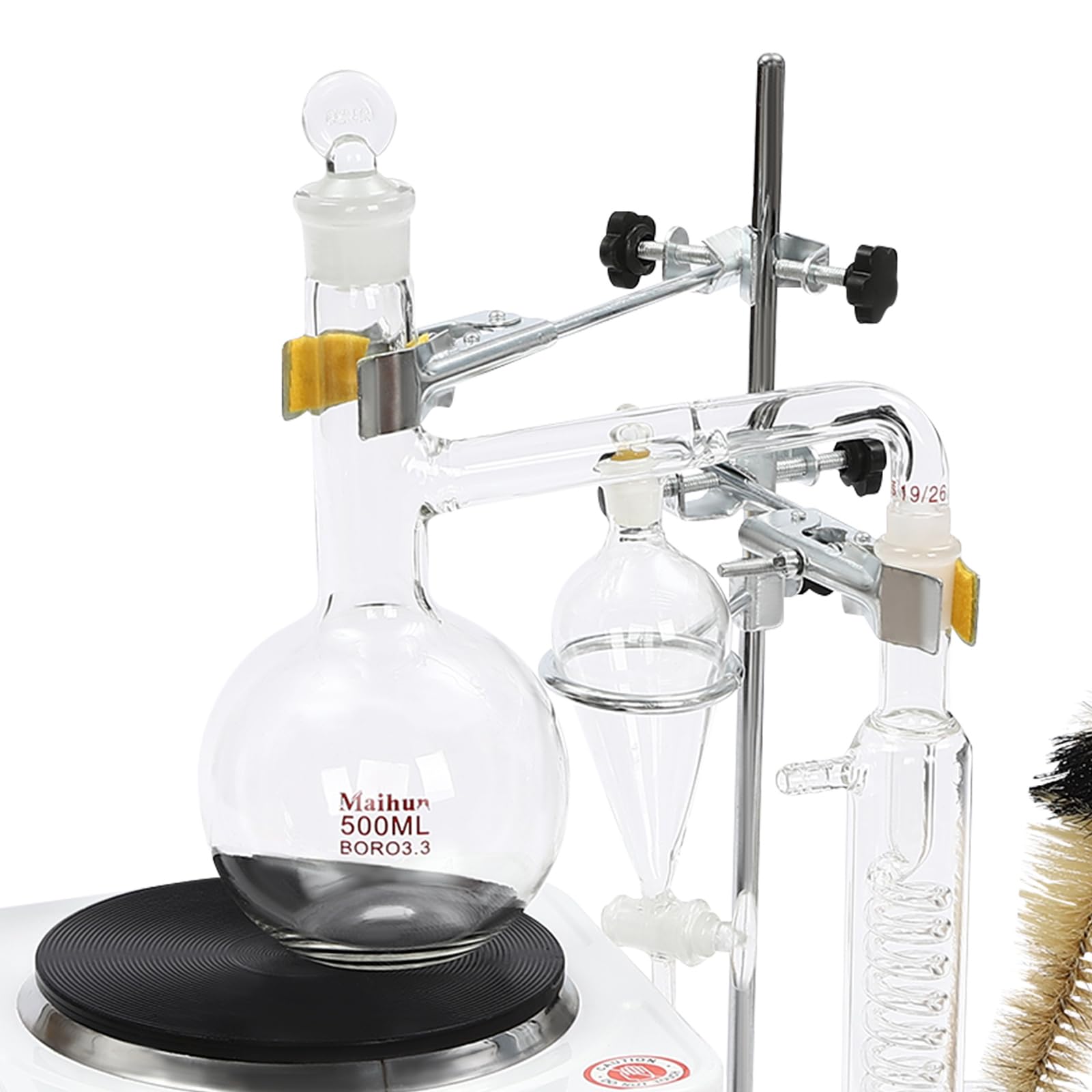 Premium Essential Oil Distiller Kit - Home Distillation Apparatus with Glass Steam & Water Purifier, Lab Glassware Set w/ Separatory Funnel for DIY Essential Oils, Herbal Extracts & Hydrosols | Perfect for Aromatherapy, Home Labs & Natural Remedies