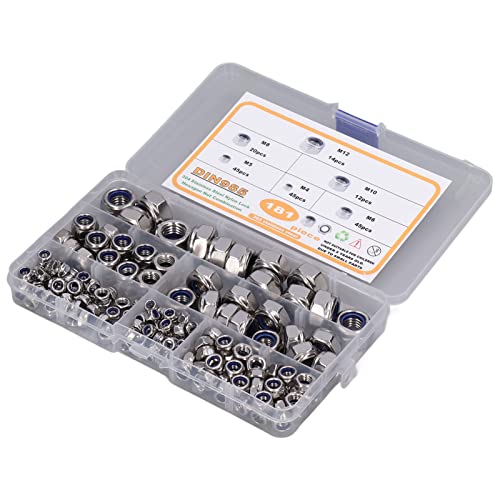 Stainless Steel Nylon Insert Lock Nuts - M6 M8 M10 Hex Nuts for Folding Beds, Electrical Machinery, Furniture & DIY Projects | Corrosion-Resistant Hardware for Secure Fastening