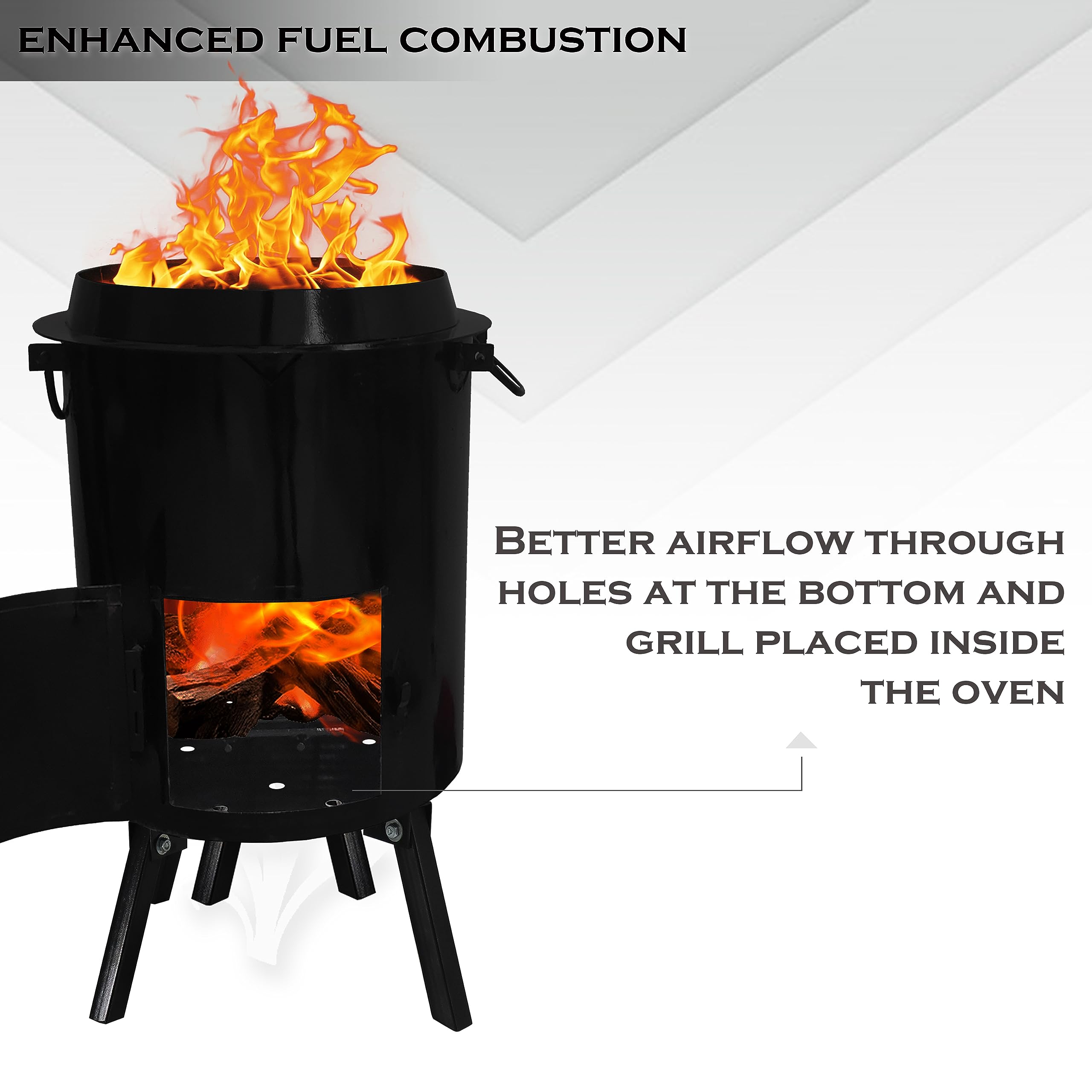 FEBTECH - 14-16 Inch Heavy Duty Steel Uzbek Kazan Oven for Plov Pilaf, Lagman & Shorpa | 8L-18L Capacity | Wood Fire Cooking | Perfect for Outdoor Camping, Picnics & Traditional Central Asian Cuisine