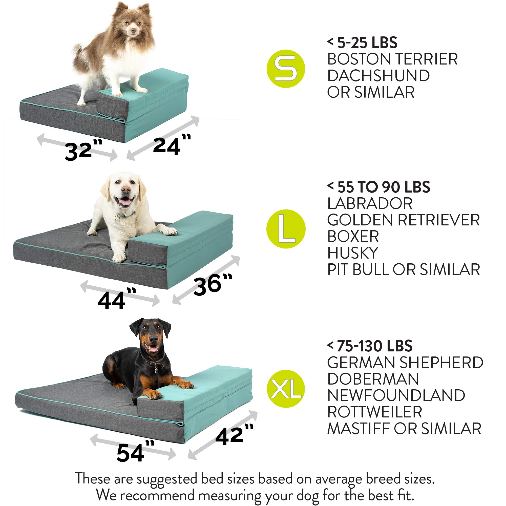 Hyper Pet Double Dreamer Deluxe Orthopedic Dog Bed - HyperFoam & HyperLock Support for Small, Large & X-Large Dogs - Expandable & Durable Calming Pet Bed (32