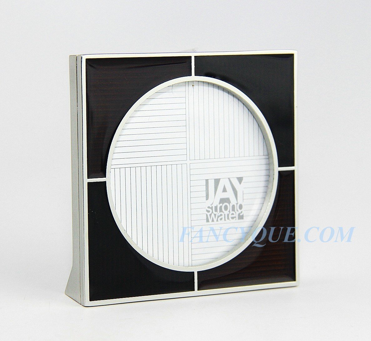 Jay Strongwater Round in Square 2 Inch Picture Frame - Elegant Chocolate Brown Photo Frame for Home Decor, Office Display, and Gift Giving