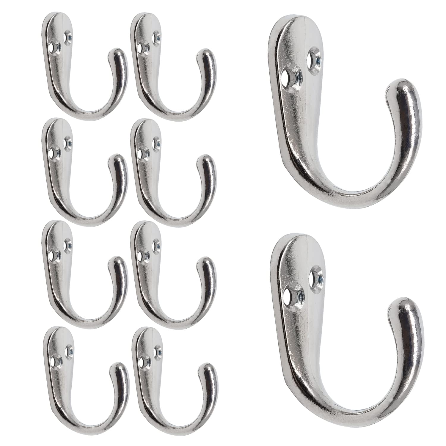Gutapo 20-Pack Single Prong Robe Hooks - Heavy Duty Wall Mounted Coat Hooks for Towels, Bags, Scarves, Keys, Hats & Cups - Includes 44 Screws - Perfect for Bathroom, Bedroom, Entryway & Closet Organization
