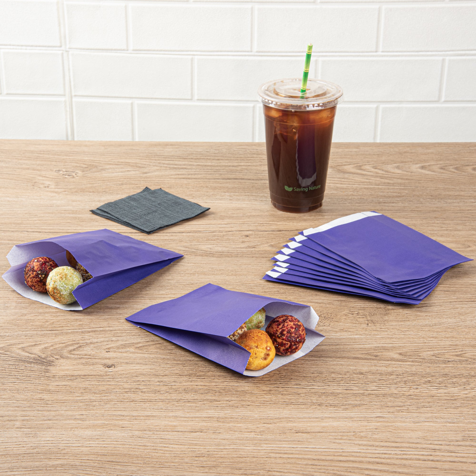 Purple French Fry Bags 4.25