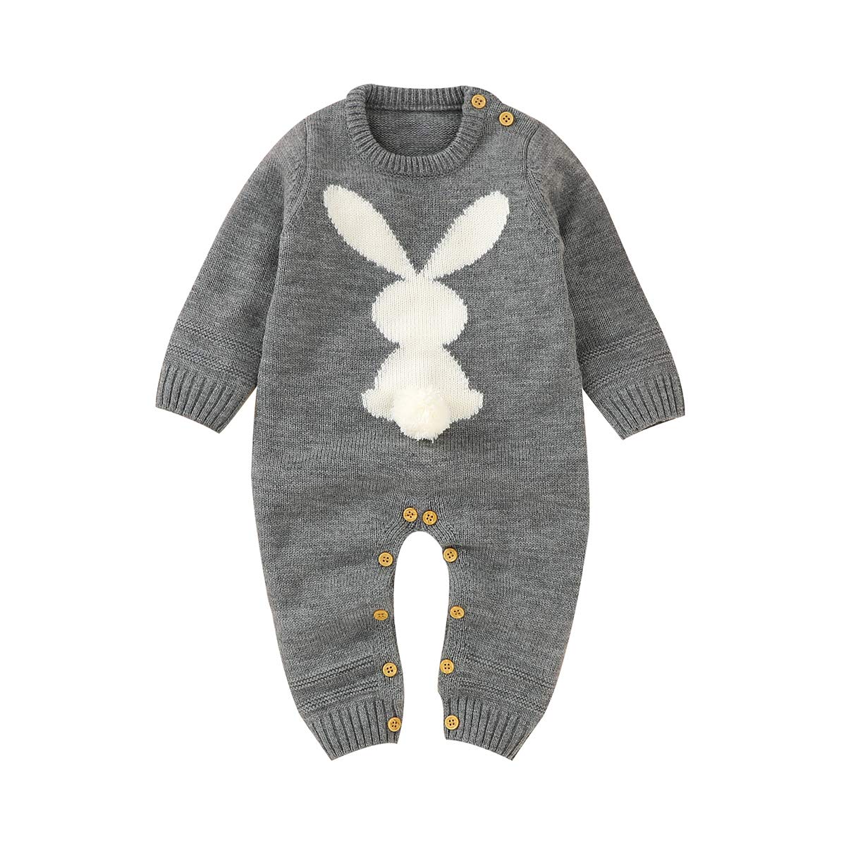 Adorable Knitting Rabbit Sweater Romper for Baby Boys & Girls - Soft Newborn Outfit Jumpsuit for Photos, Parties & Everyday Wear