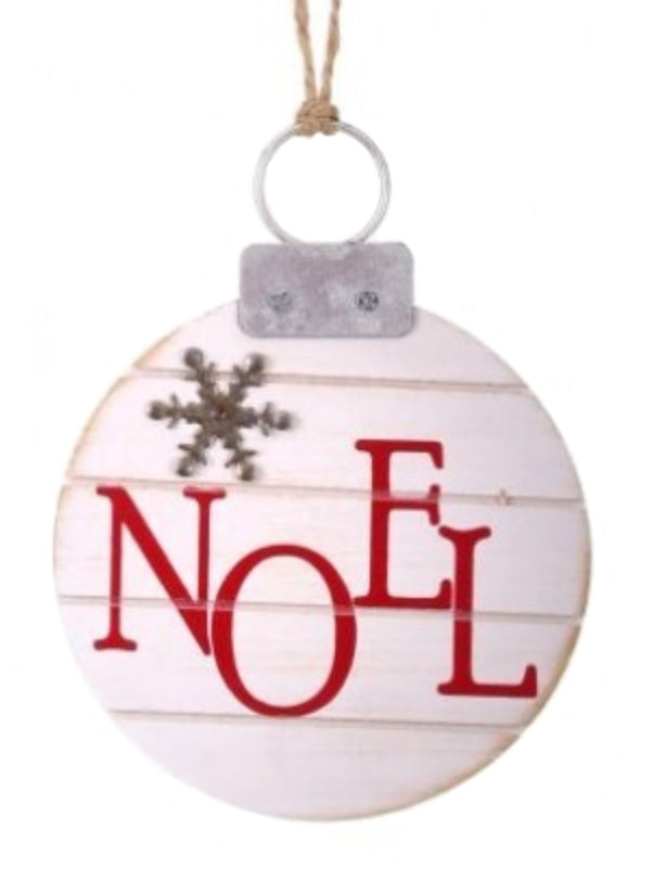 5 Pack Christmas Word Ornaments - Joy, Noel, Believe - Holiday Decor for Tree, Wreath, and Home Decorations