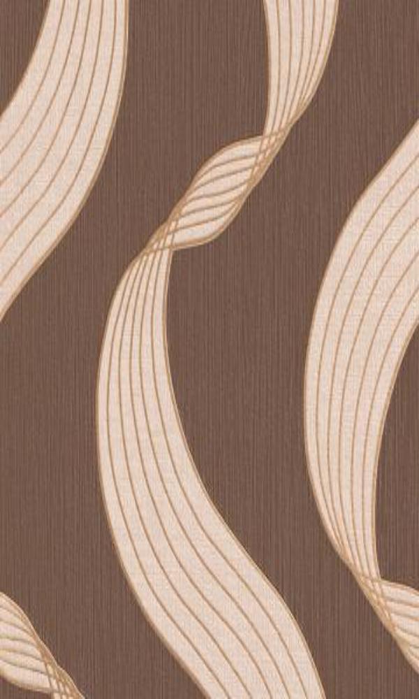 Modern Abstract Brown Ribbons Wallpaper R2940 - Peel and Stick Removable Wallpaper for Living Room, Bedroom, Office Decor