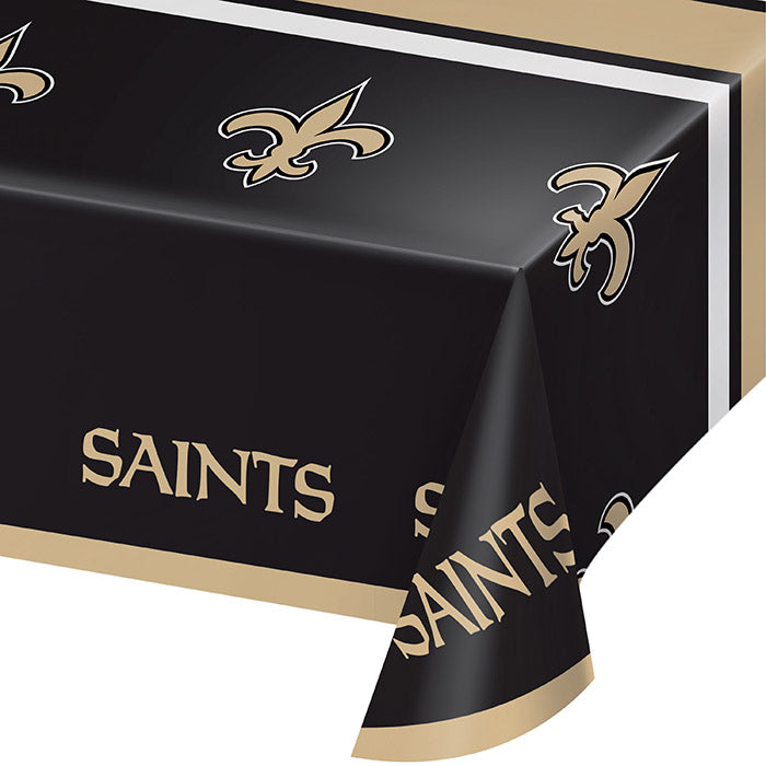12-Piece Bulk New Orleans Saints Table Covers Set - Waterproof & Disposable - Perfect for Game Day Parties, Tailgating, and Saints Fan Gatherings
