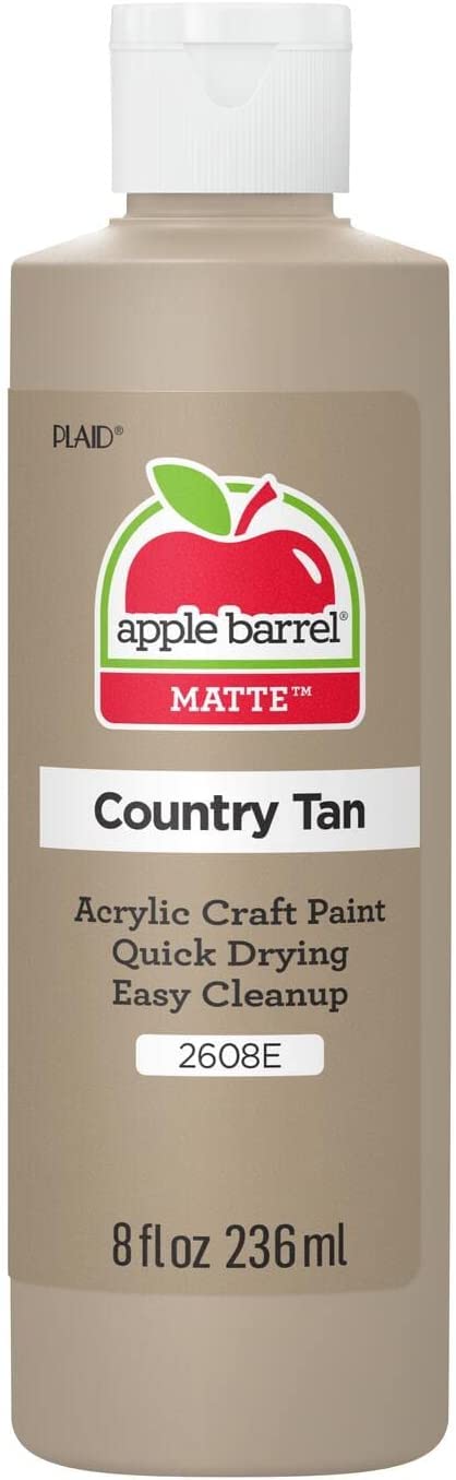 Apple Barrel Acrylic Paint 8 oz - Country Tan (K2608) - Non-Toxic Matte Finish for Canvas, Wood & Crafts - Perfect for DIY Art Projects & Home Decor