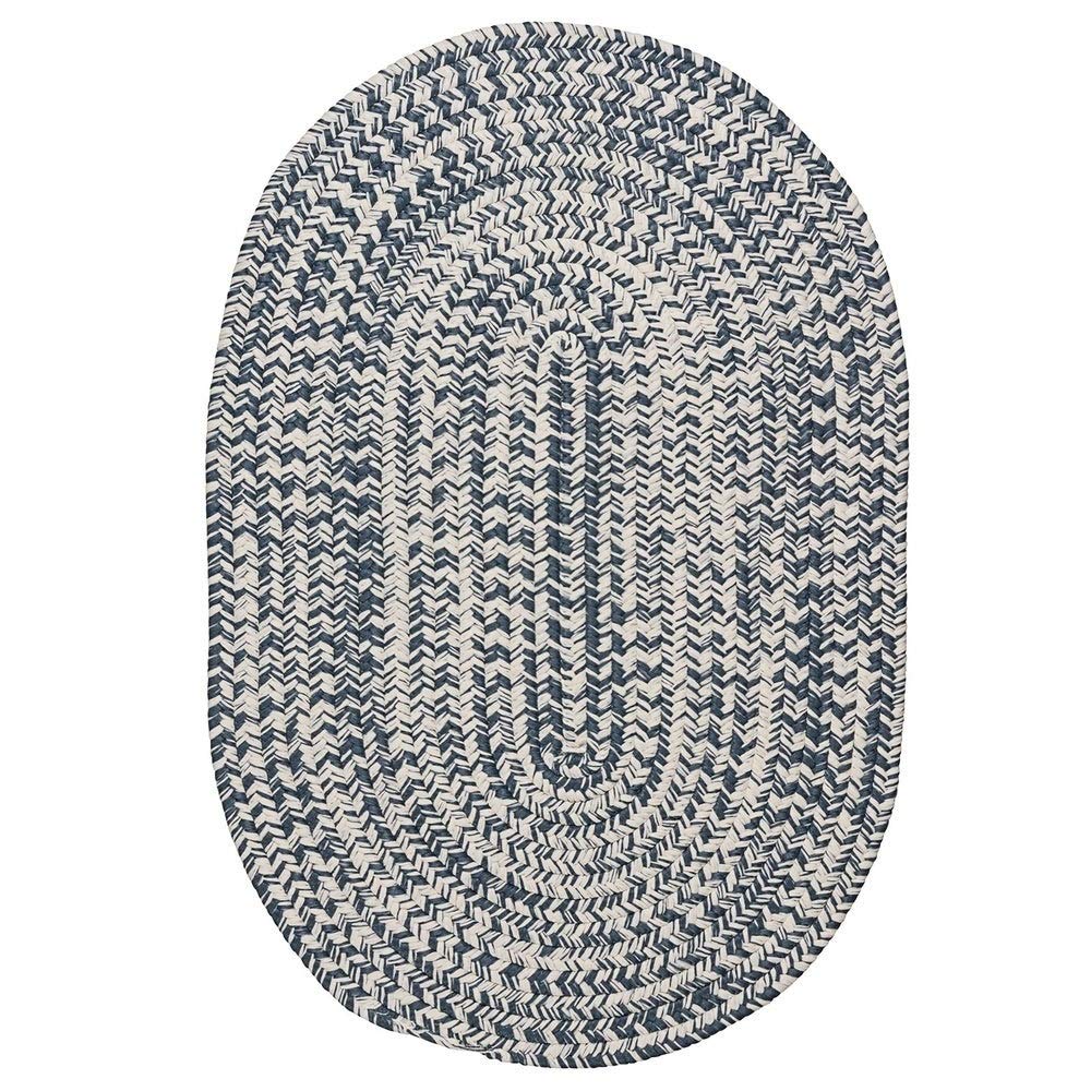 Farmhouse Checkered Braided Rug - 2x5 Reversible Tweed Geometric Indoor/Outdoor Rug - Durable Polypropylene Area Rug in Lake Blue - Perfect for Living Room, Bedroom, Patio & Entryway Decor