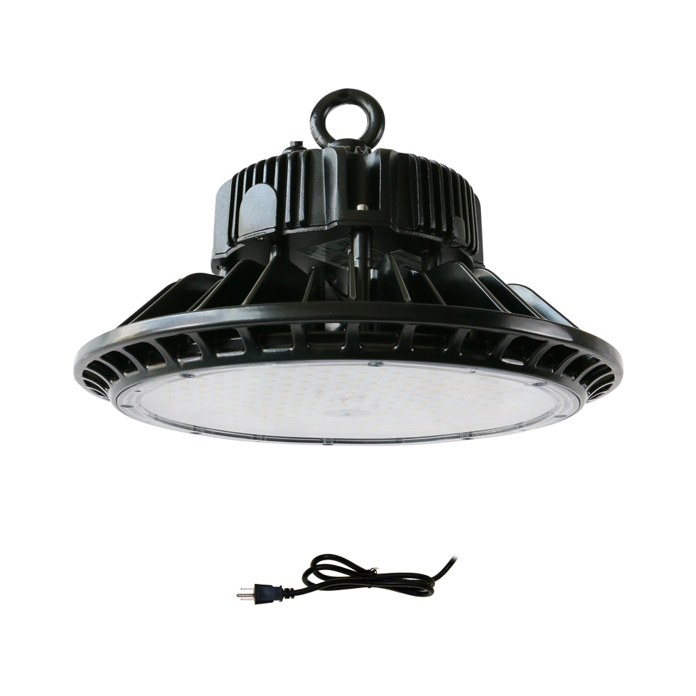 Konlite HB03 Series UFO LED High Bay Light 200W - 28000 Lumens, 5000K Daylight, 120-277V, 0-10V Dimmable (Replaces 600W Metal Halide) - Ideal for Warehouses, Garages & Industrial Spaces