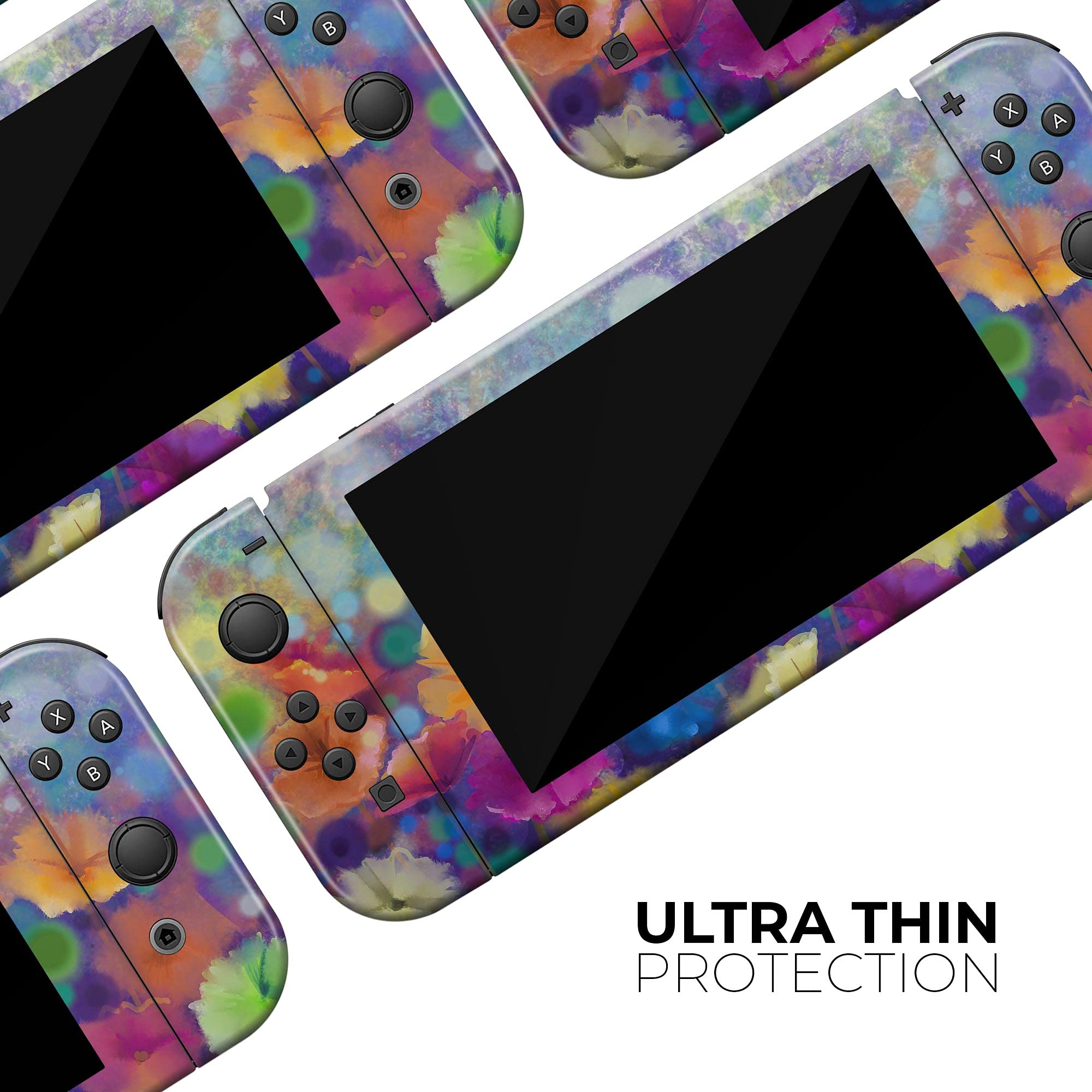 Nintendo Switch Dock Skin Decal - Scratch-Resistant Removable Vinyl Wrap Cover with Abstract Flower Meadow Design | Protective Cover for Gaming Setup & Home Decor
