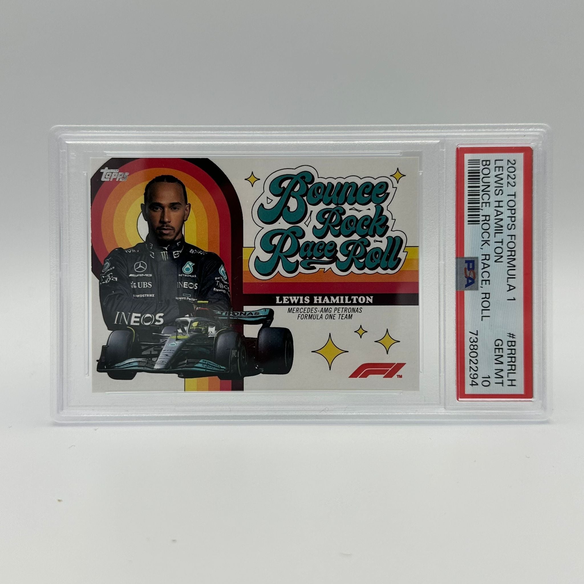 PSA 10 Graded Lewis Hamilton Bounce Rock Race Roll #BRRRLH POP 10 - Rare Collectible Trading Card for F1 Fans & Sports Memorabilia Collectors