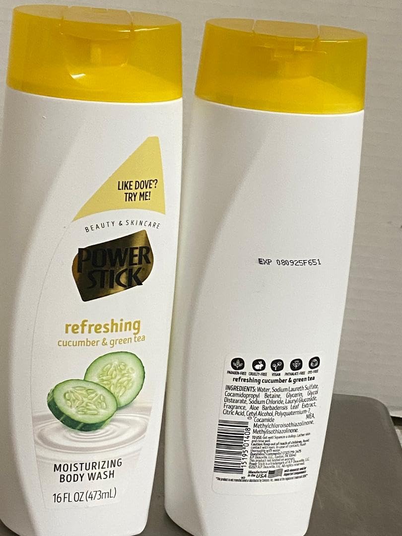 Refreshing Cucumber & Green Tea Body Wash - 2 Pack (16 oz Each) | Hydrating & Soothing Shower Gel for Dry Skin | Perfect for Daily Use & Spa Days
