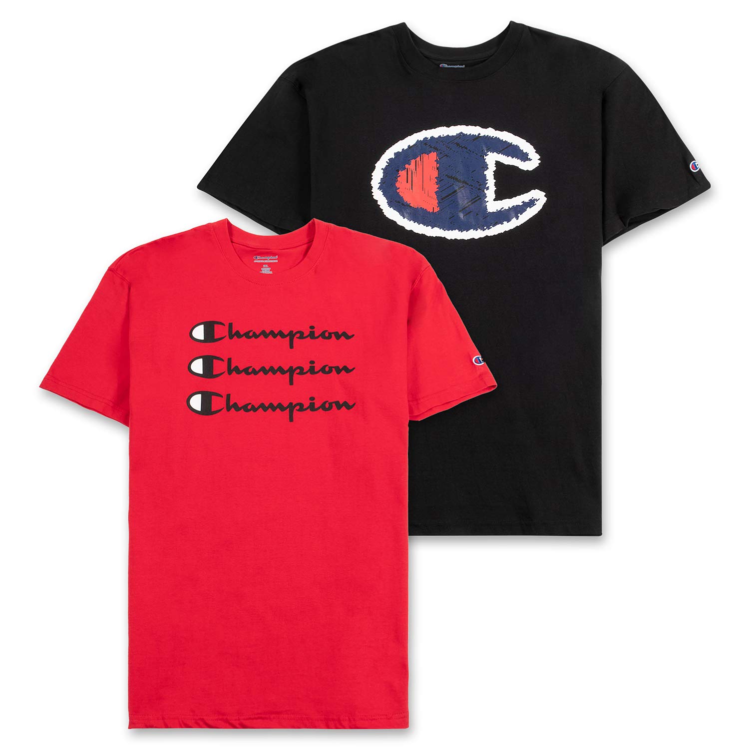 Champion Big and Tall Men's Graphic T-Shirts 2-Pack - Comfortable Plus Size Cotton Tees for Casual Wear & Gym