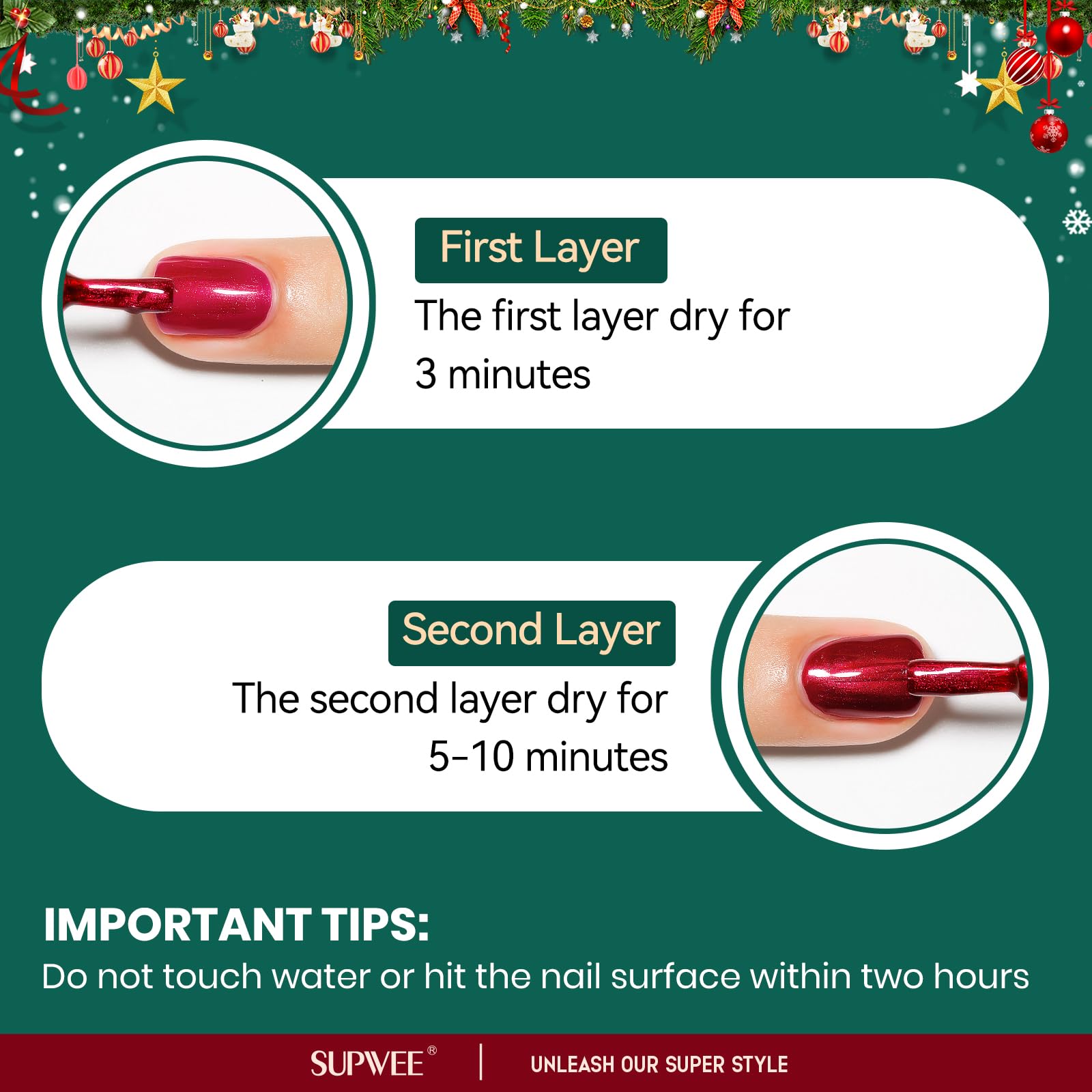 Christmas Red Nail Polish Set - Quick Dry Burgundy Shimmer Nail Lacquer with Iridescent Finish, Beginner-Friendly DIY Manicure Kit for Fingers & Toes (16ml/0.54fl oz) - Perfect for Holiday Parties, Gift Giving & Festive Nail Art