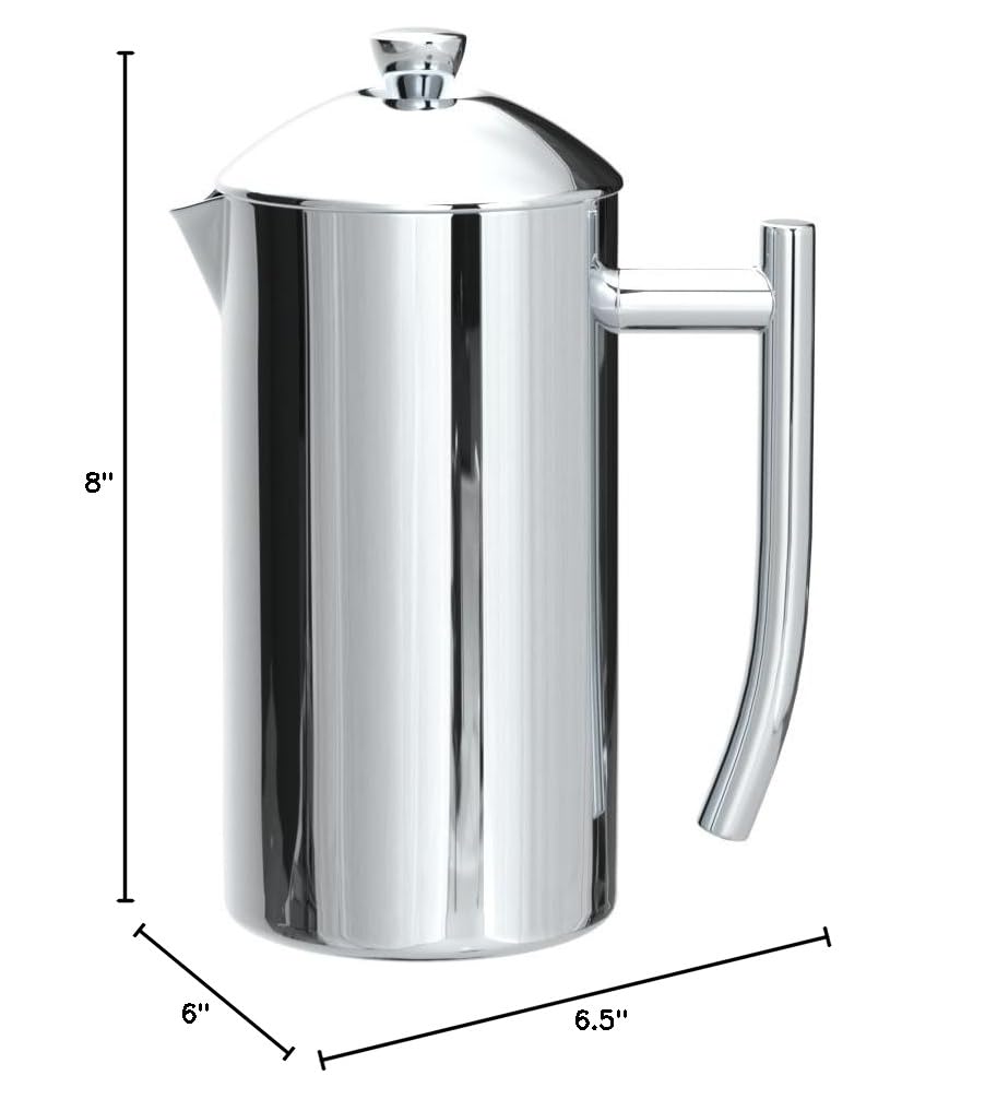 Premium Double-Walled Stainless Steel French Press Coffee Maker - 23 oz Insulated Coffee Pot for Rich Flavor | Perfect for Home, Office & Camping Brewing