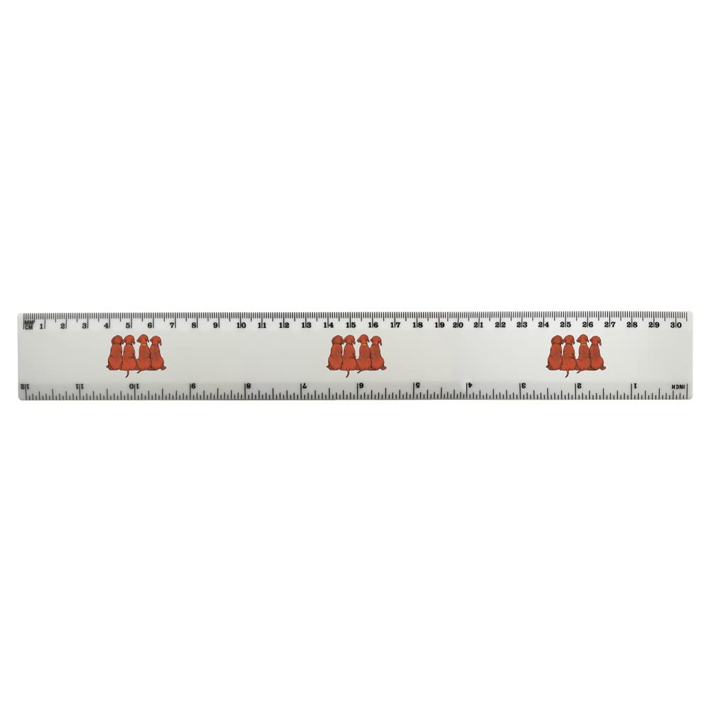 Azeeda 12 Inch White Plastic Ruler with Puppy Dog Design - Perfect for School, Office, and Craft Projects (RL00068394)