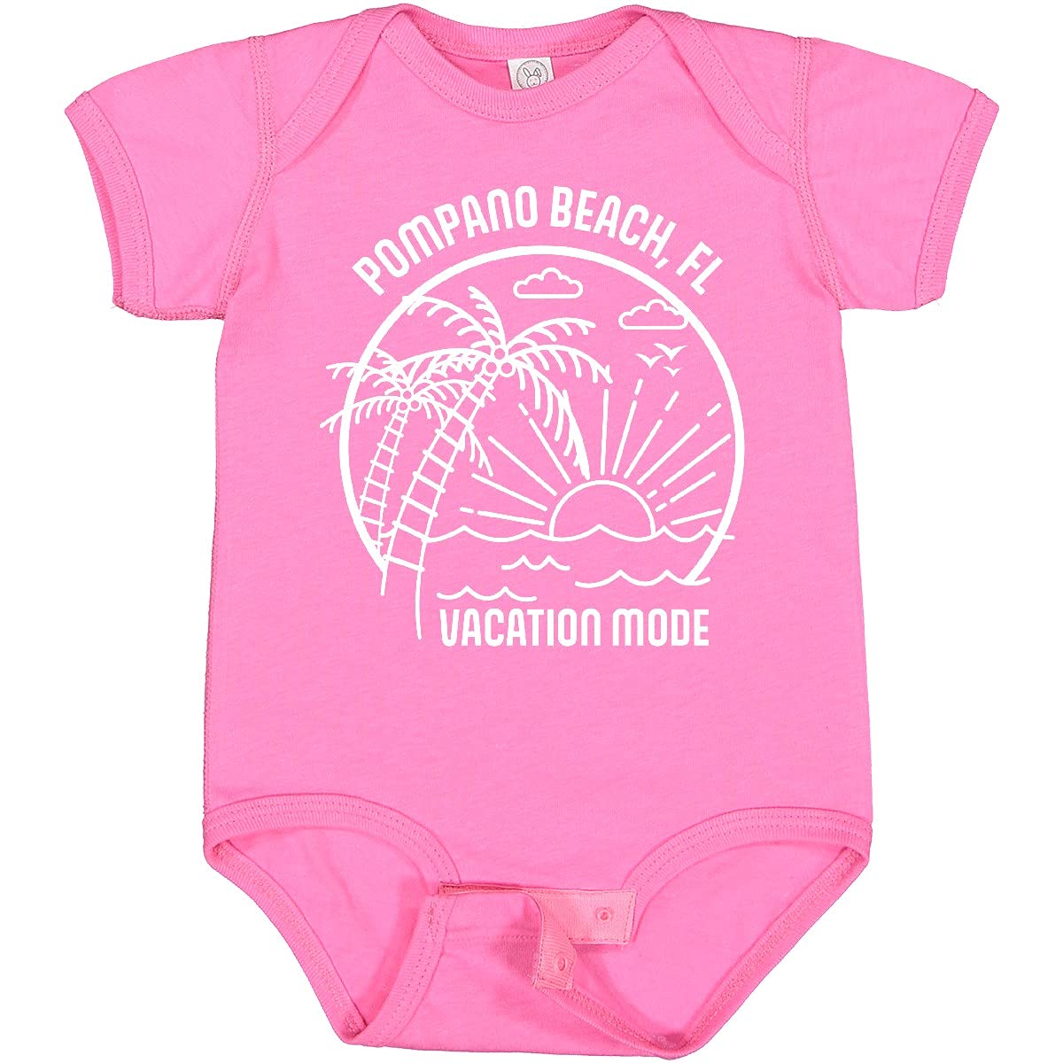 Inktastic Summer Vacation Mode Pompano Beach Florida Baby Bodysuit - Cute Florida Souvenir Outfit for Beach Trips & Family Photos