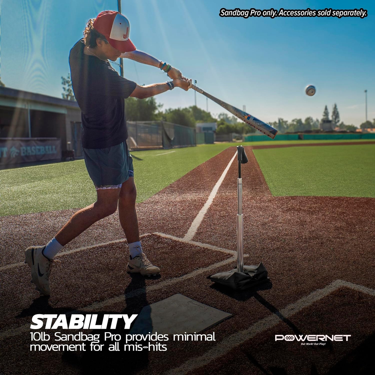 Powernet Sandbag Pro - Heavy Duty Baseball Batting Tee Weight for Training & Practice - Perfect for Home, Field, and Gym Use