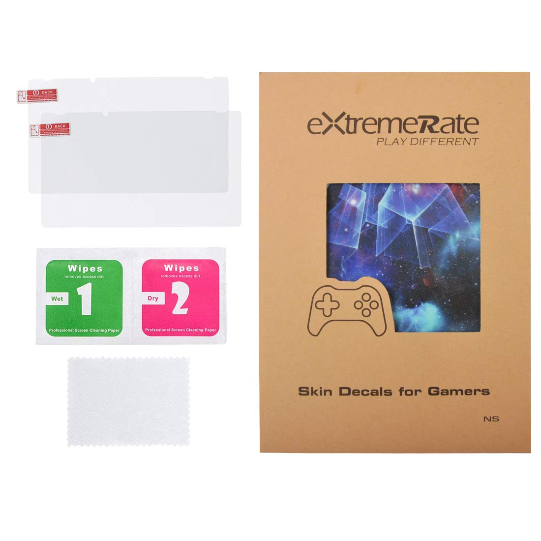 eXtremeRate Galaxy Skin Sticker for Nintendo Switch Console, Joycon & Dock with 2 Screen Protectors - Multi-Dimensional Design for Gaming Protection & Customization | Perfect for Switch Accessories, Gaming Setup & Personalization