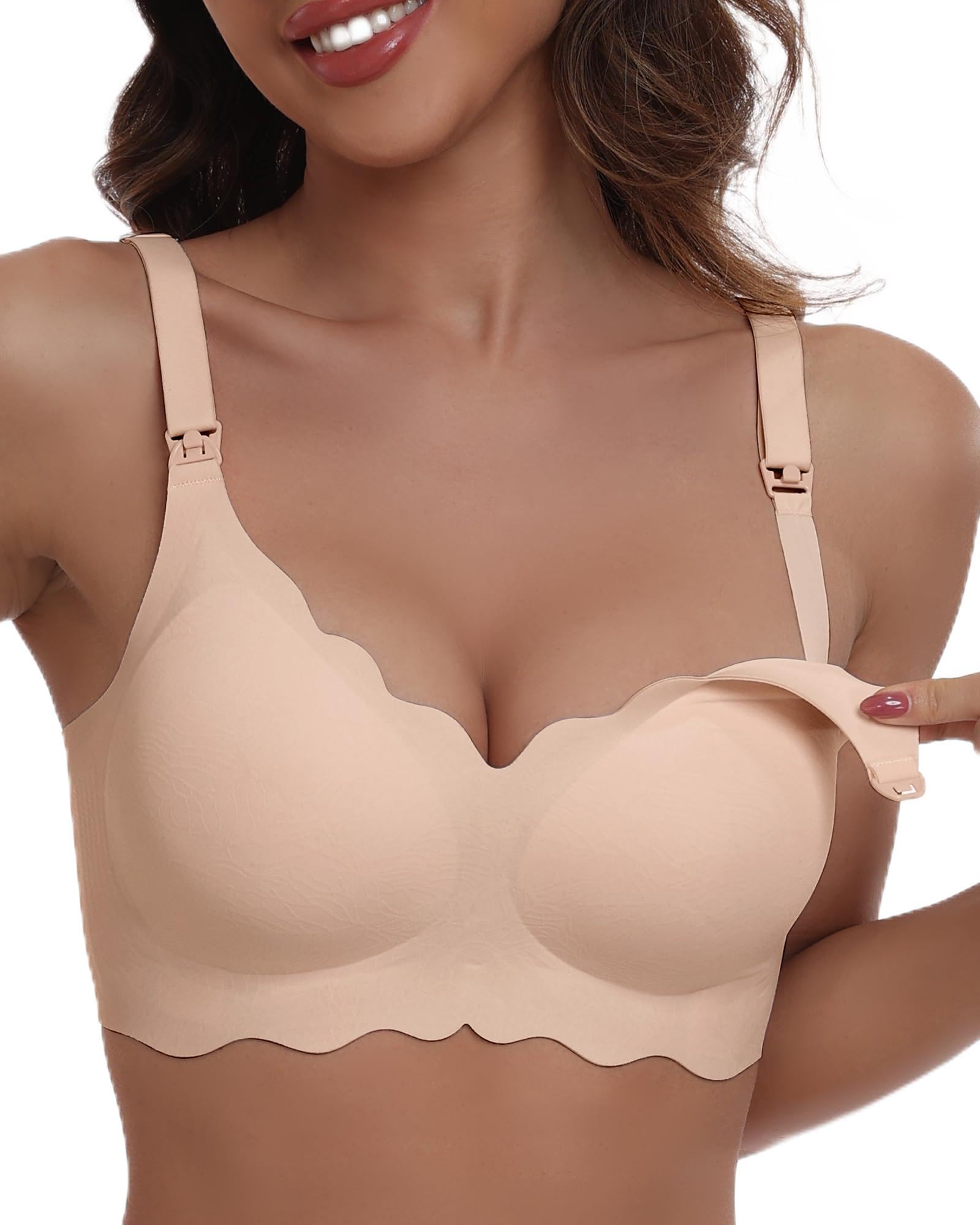 Comfortable Seamless Wireless Nursing Bra for Breastfeeding & Pumping - Maternity & Postpartum Support - Perfect for Daily Wear, Workouts, and Nighttime Nursing