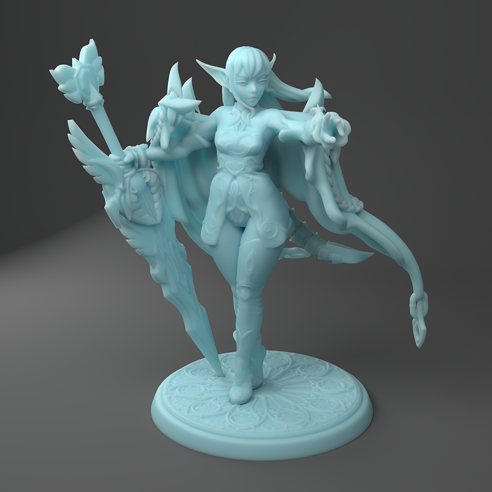 Argenta The Silver Dragon (Elf Form) - Fantasy Collectible Figurine for D&D, Tabletop RPG & Home Decor