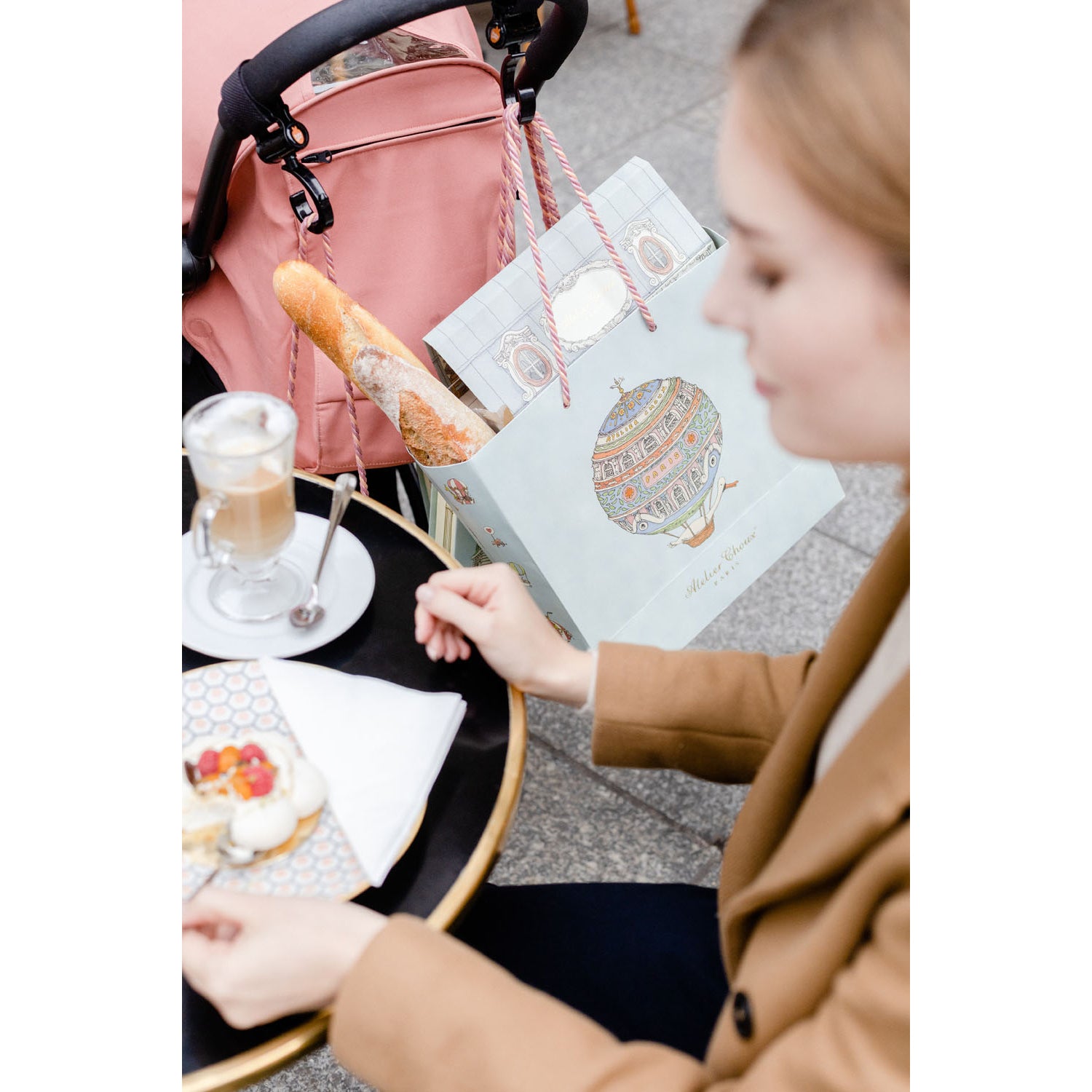 Atelier Choux Premium Cotton Shopping Bag - Stylish & Reusable Grocery Tote for Women - Perfect for Grocery Shopping, Beach Trips & Farmers Market