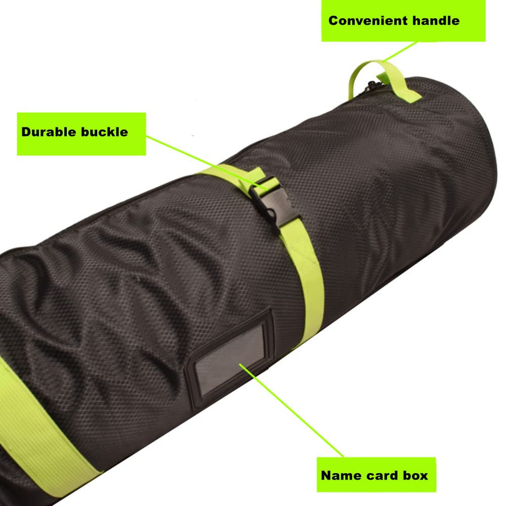 UNISTRENGH Fully Padded Single Ski Travel Bag - Thick Dual Layer Protection Waterproof Ski Carrier with Shoulder Strap & Handle - Perfect for Air Travel, Mountain Trips & Ski Resort Storage