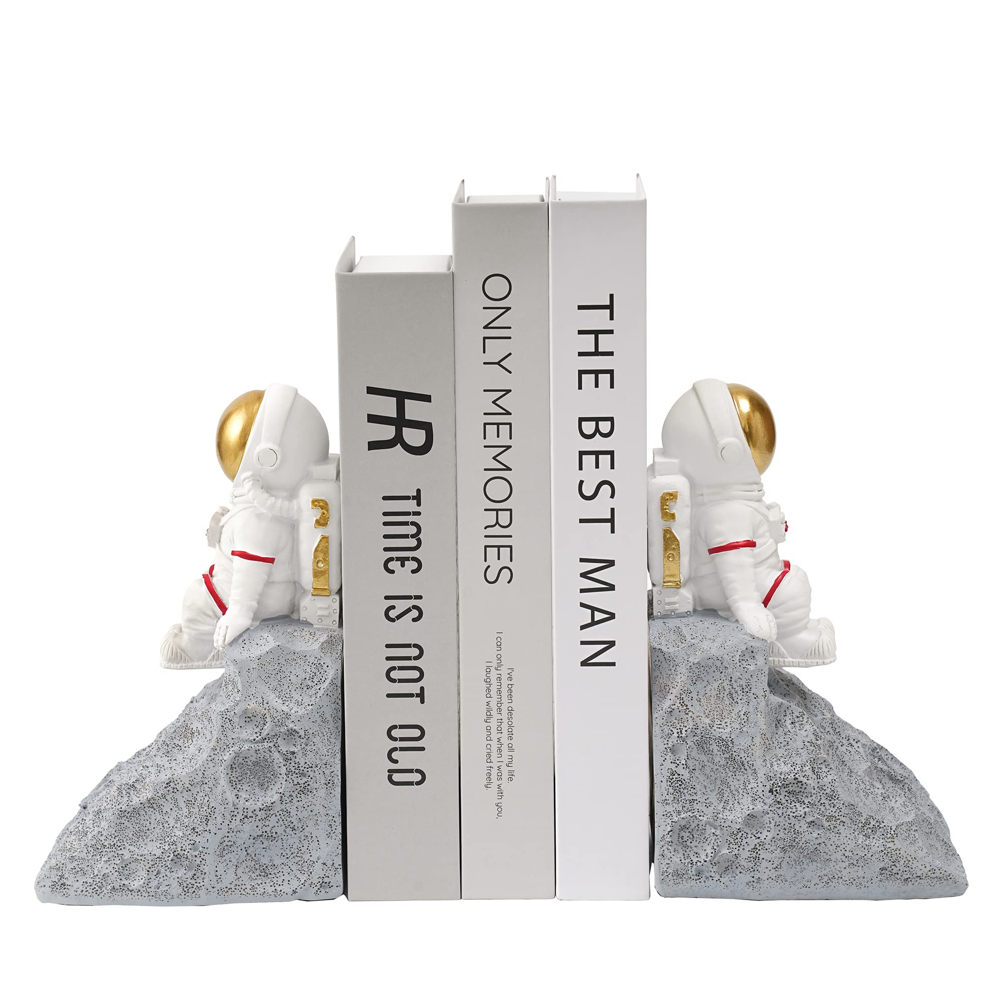 BUTILIVEEN Astronaut Bookends - Space-Themed Book Holders for Shelves, Desks & Bookcases | Unique Gifts for Space Lovers | Perfect for Kids' Rooms, Office Decor & Sci-Fi Themed Spaces